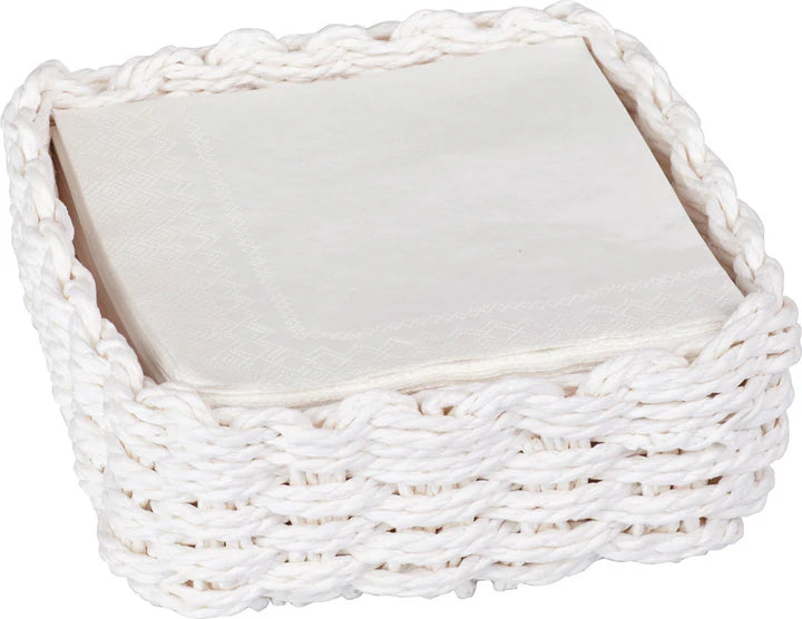 White Paper Weave Cocktail Napkin Caddy