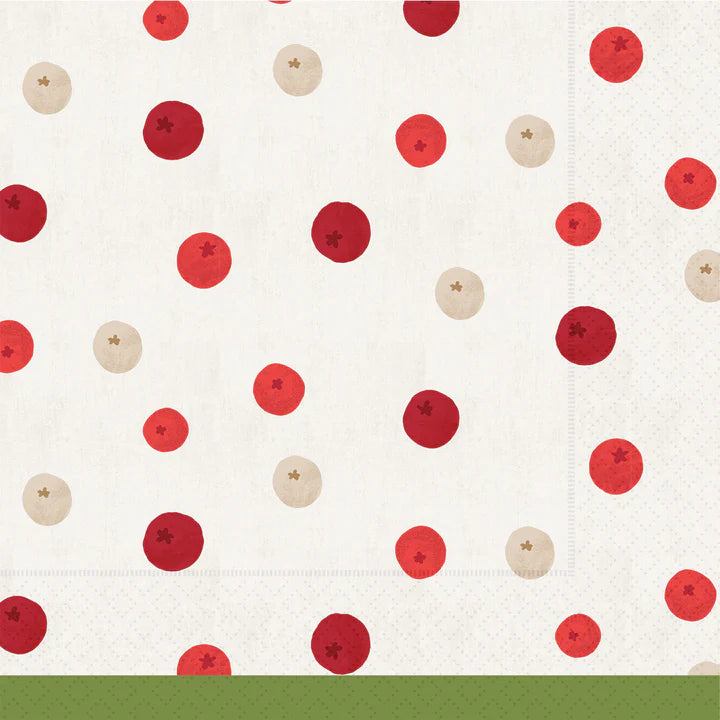 Winter Berry Dots Cocktail Napkins