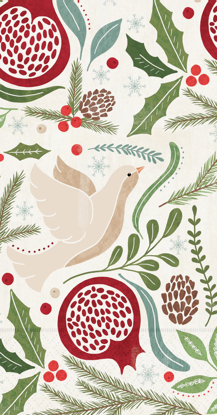 Winter Berry Dove Guest Towels