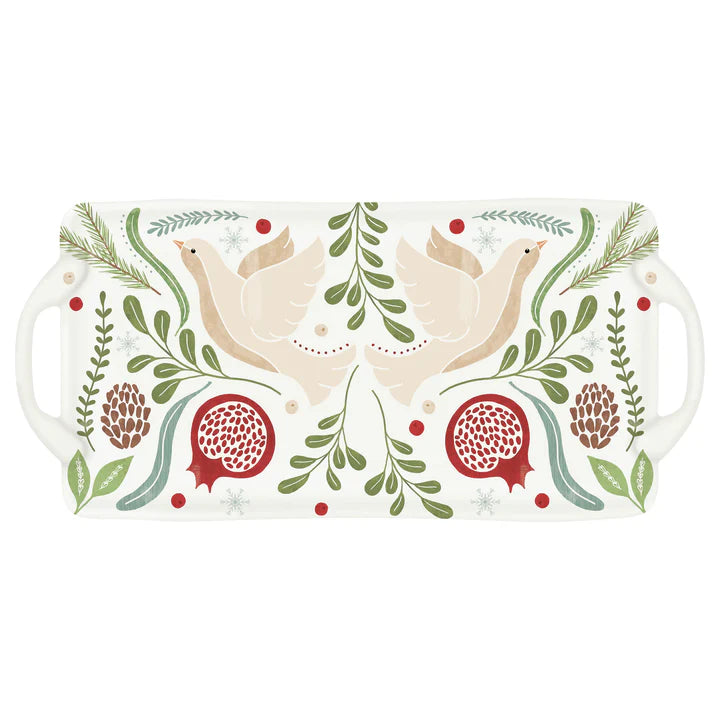 Winter Berry Melamine Tray Large