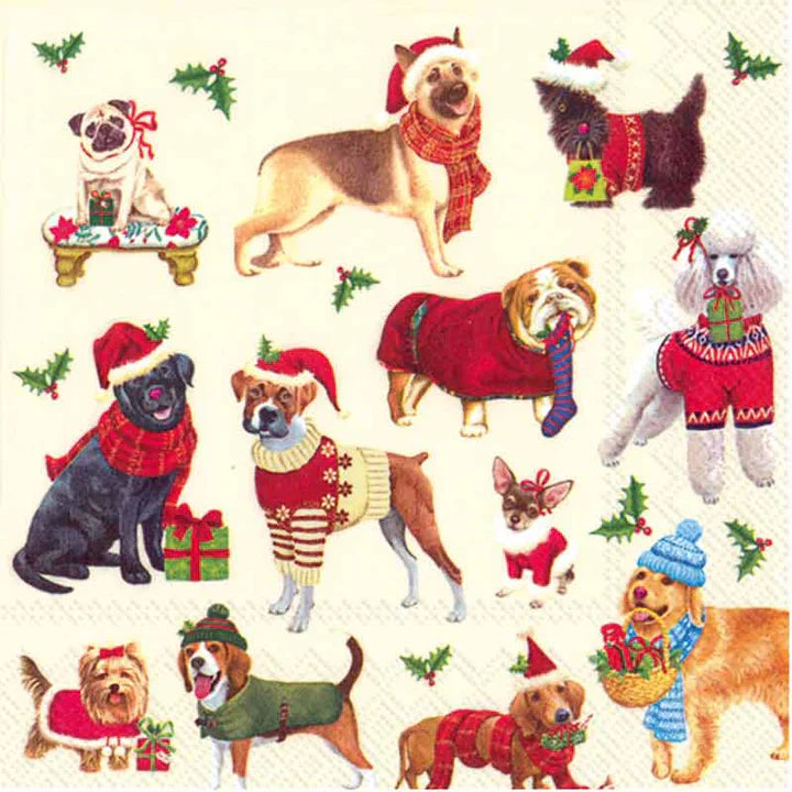 Boston International IHR Christmas Dogs Cocktail Napkins C531300