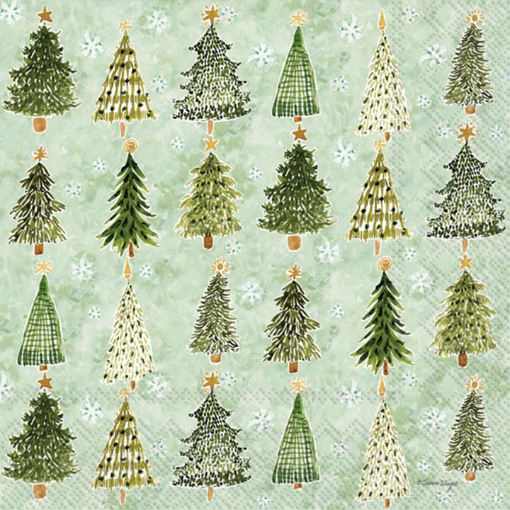 Boston International IHR Christmas Tree Pattern Cocktail Napkins C1028000