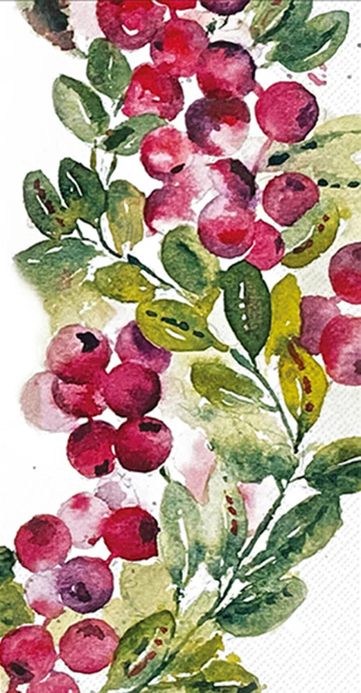 Boston International IHR Cranberry Wreath Guest Towels BF062300