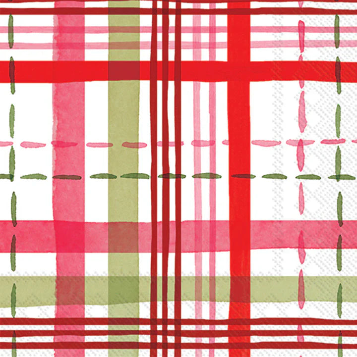 Boston International IHR Merry Berry Plaid Cocktail Napkins C061600