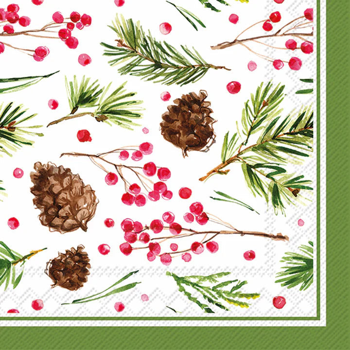 Boston International IHR Pinecone Pattern Cocktail Napkins C017100