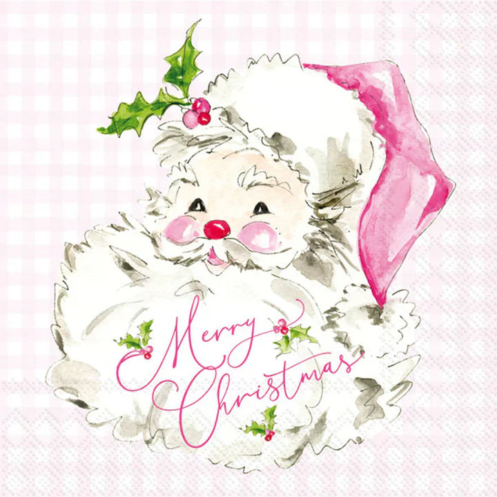 Boston International IHR Pink Santa Cocktail Napkins C048400