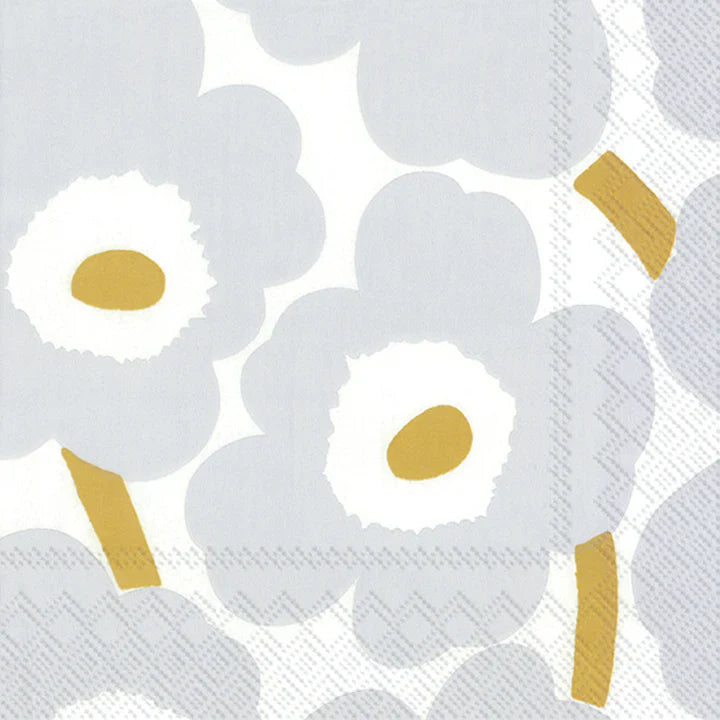 Boston International IHR Unikko White/Silver Cocktail Napkins C552695