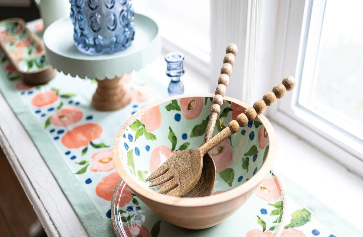 Peaches Mango Wood Sectioned Tray