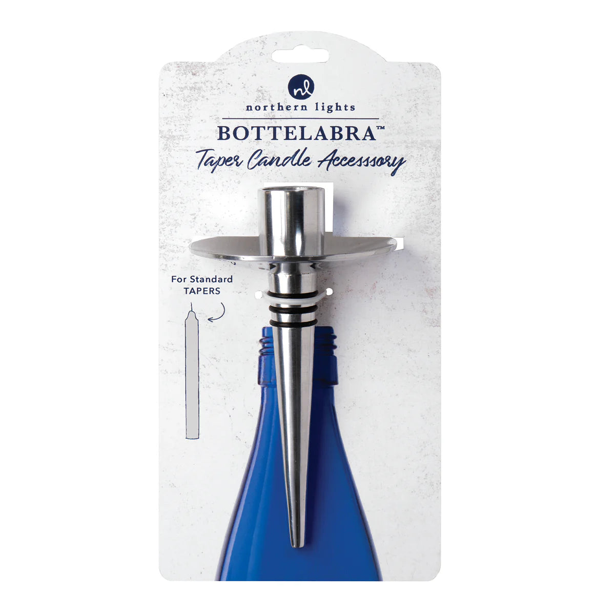 Bottleabra Pewter Taper Candle Bottle Candleholder