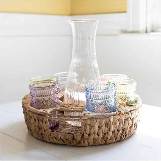 Multi Color Codi Glass Serving Set with Carafe and Holder