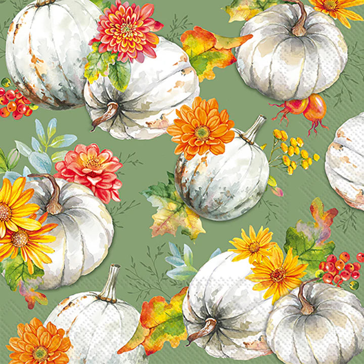 Cucurbita and Flowers Cocktail Napkins