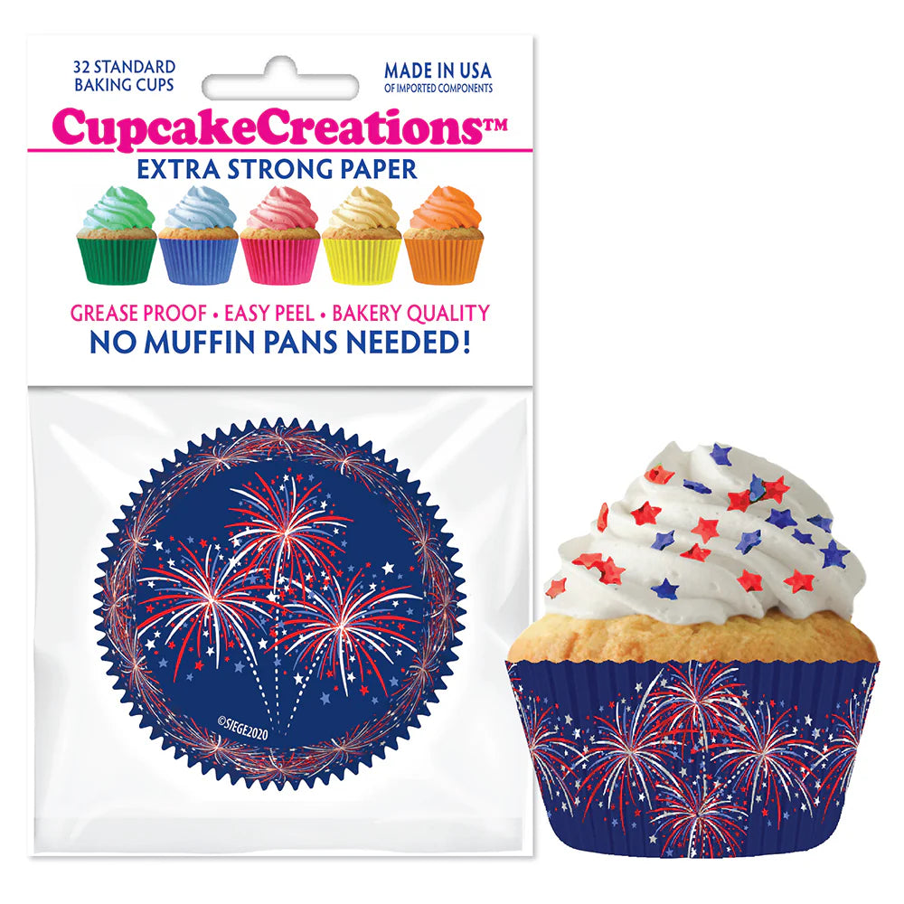 Cupcake Creations Fireworks Baking Cups