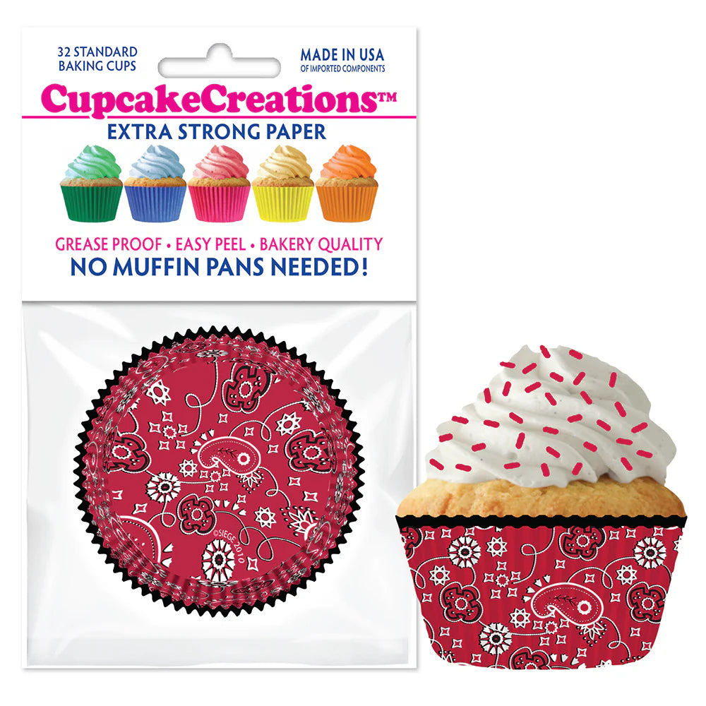 Cupcake Creations Red Bandana Baking Cups