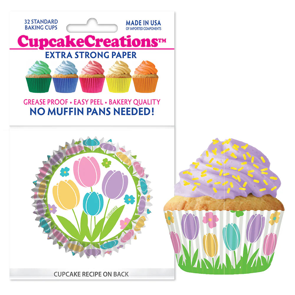 Cupcake Creations Spring Tulips Baking Cups