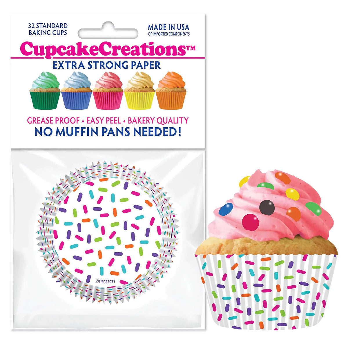 Cupcake Creations Sprinkles Baking Cups