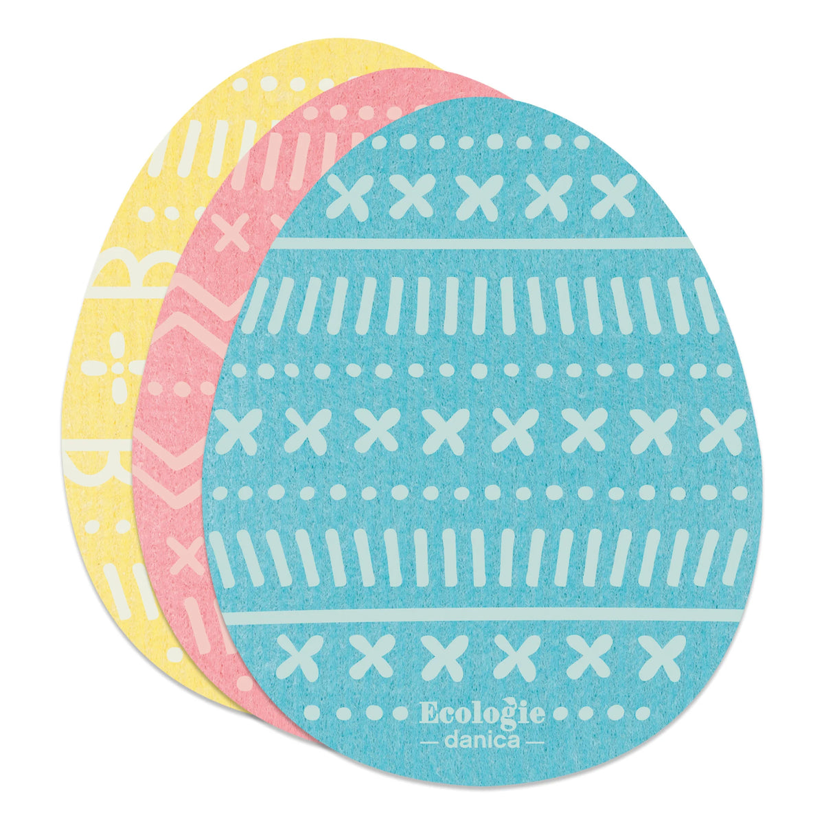 Easter Eggs Swedish Dishcloth Set of 3