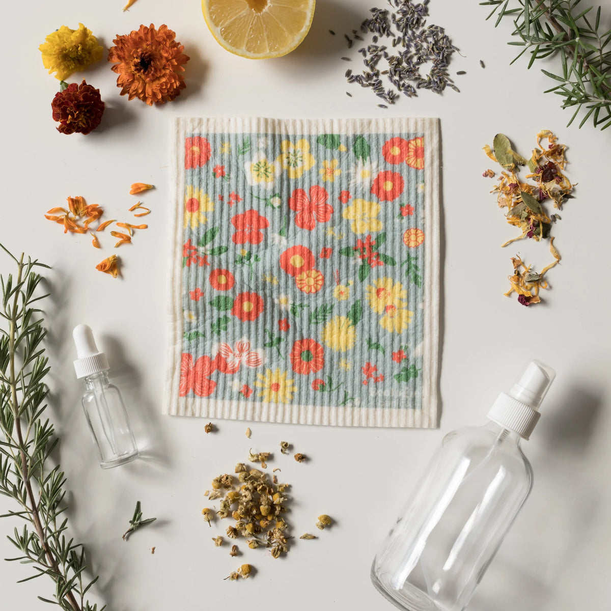 Flowers of the Month Swedish Dishcloth