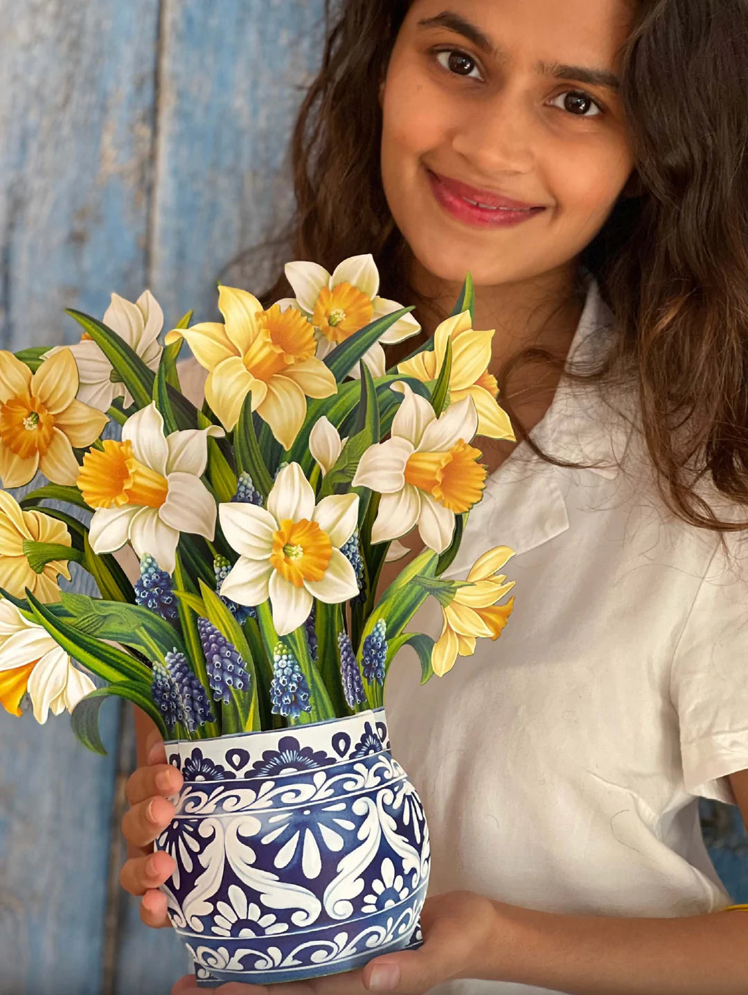 English Daffodils Pop-Up Flower Bouquet Card