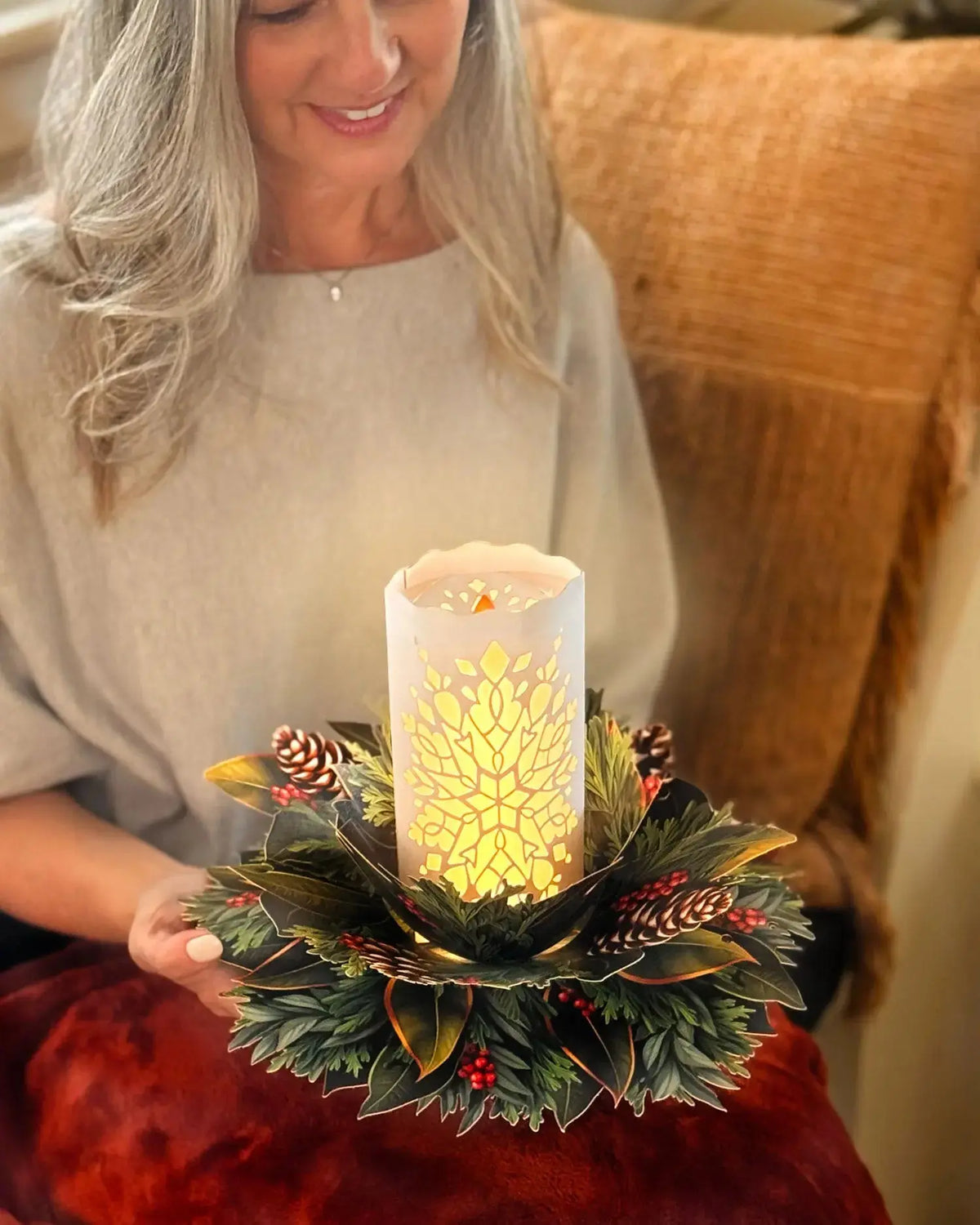 Glowing Light-Up Holiday Pop-Up Candle