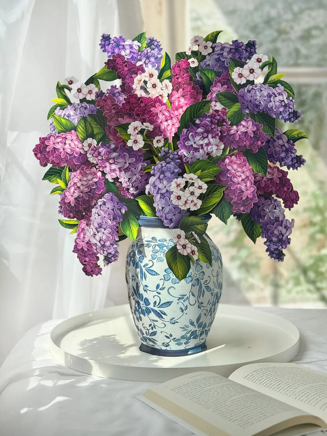 Grande Garden Lilacs Flower Bouquet Pop-Up Card