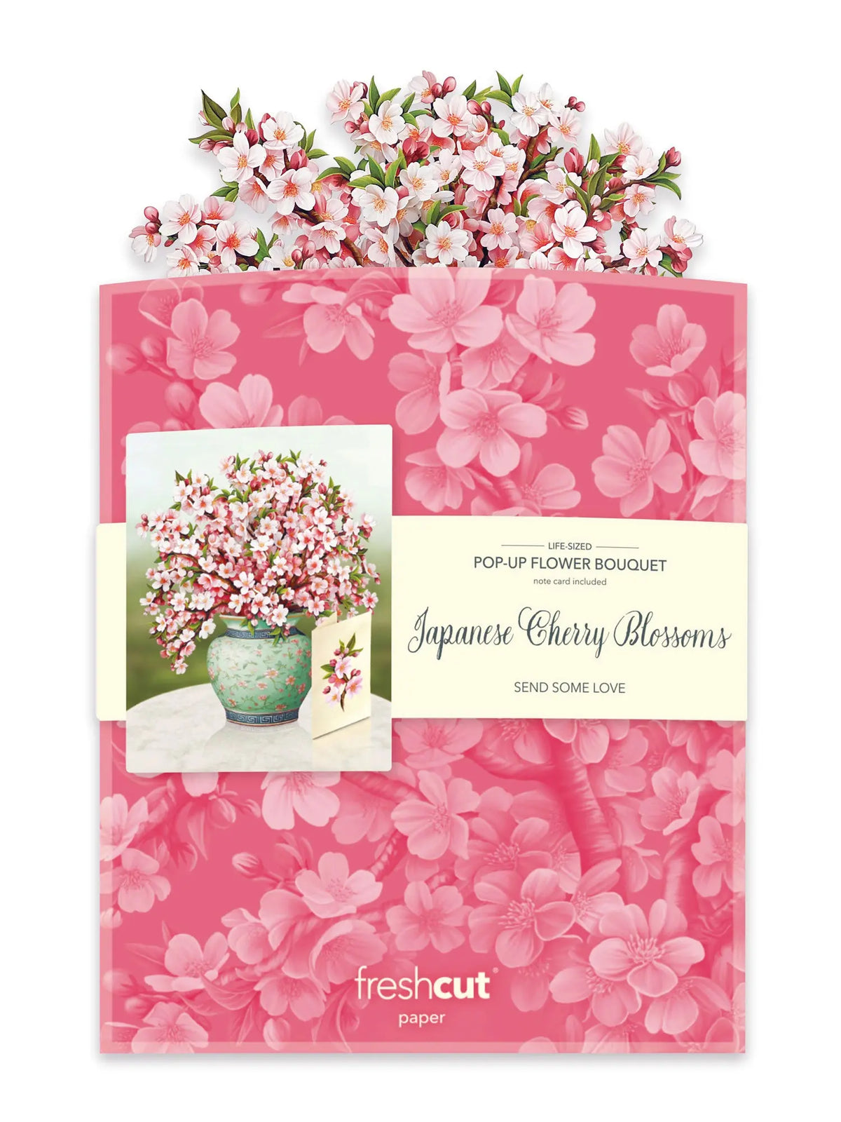 Japanese Cherry Blossoms Flower Bouquet Pop-Up Card