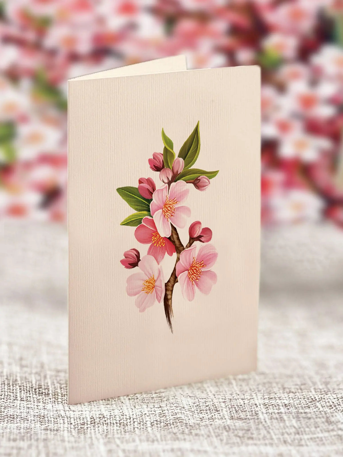 Japanese Cherry Blossoms Flower Bouquet Pop-Up Card