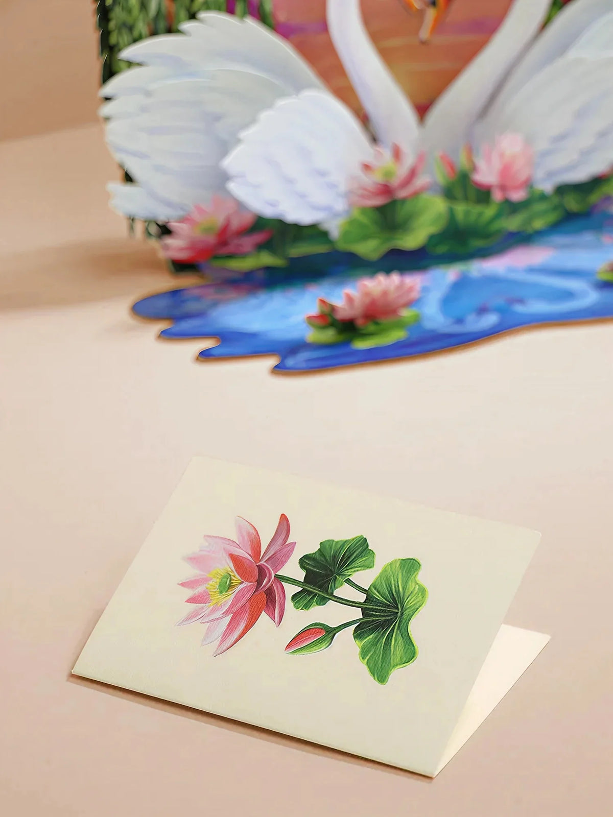 Sweetheart Swans Pop-Up Card