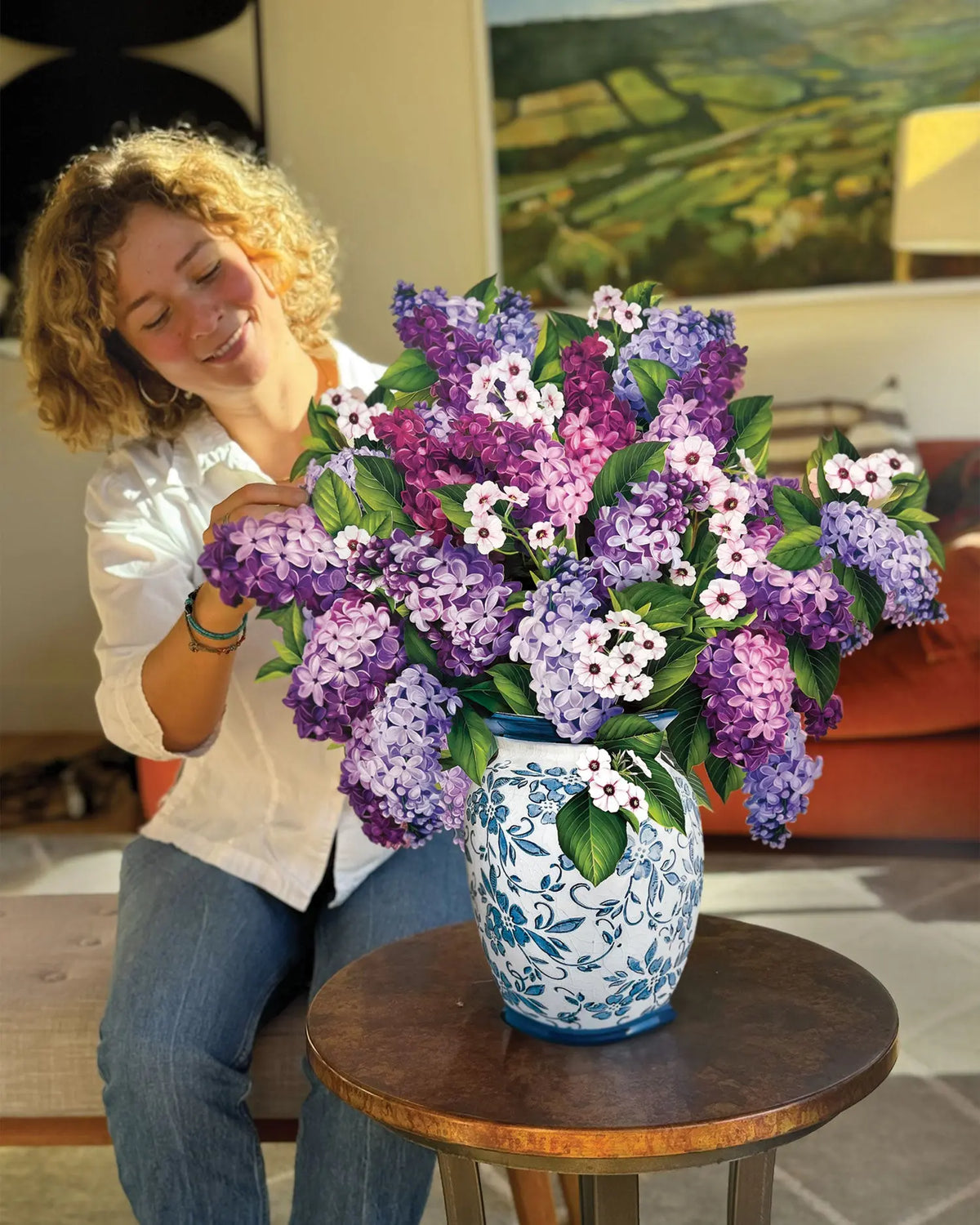 Grande Garden Lilacs Flower Bouquet Pop-Up Card