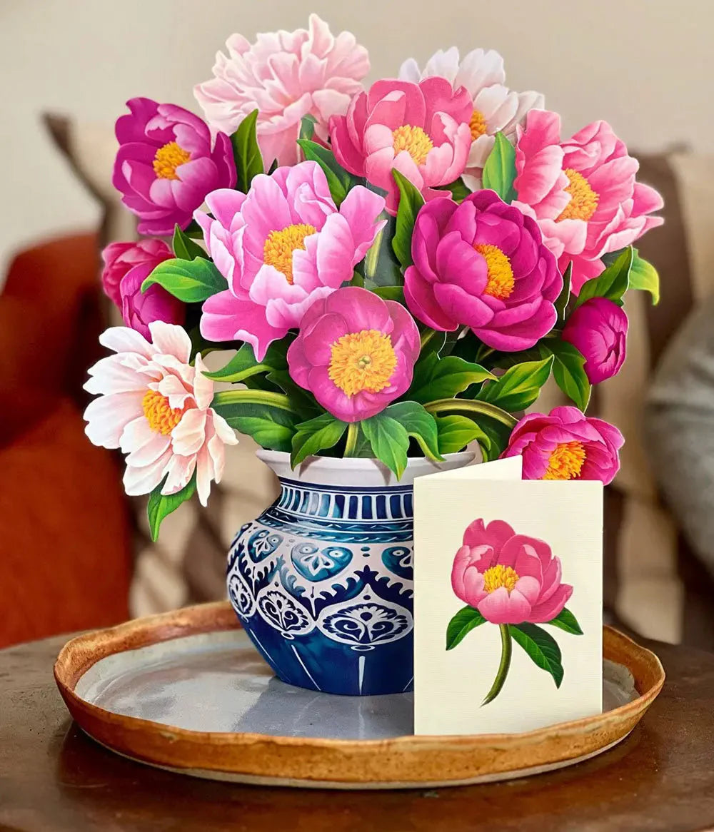 Peony Paradise Pop-Up Flower Bouquet Card