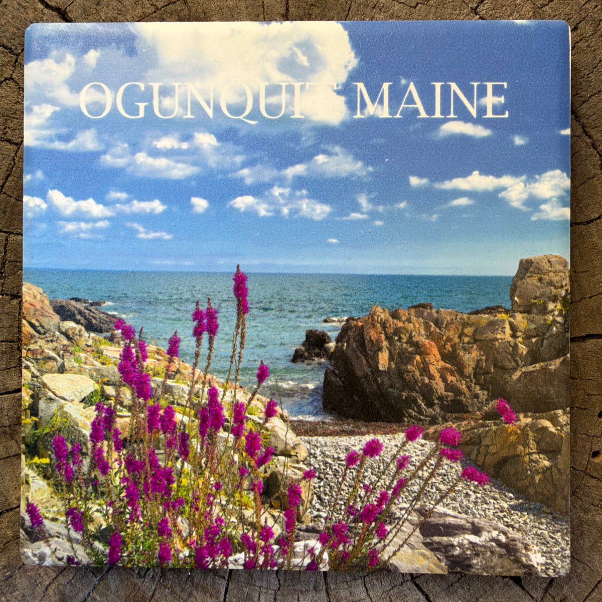Marginal Way Purple Flowers Ceramic Coaster