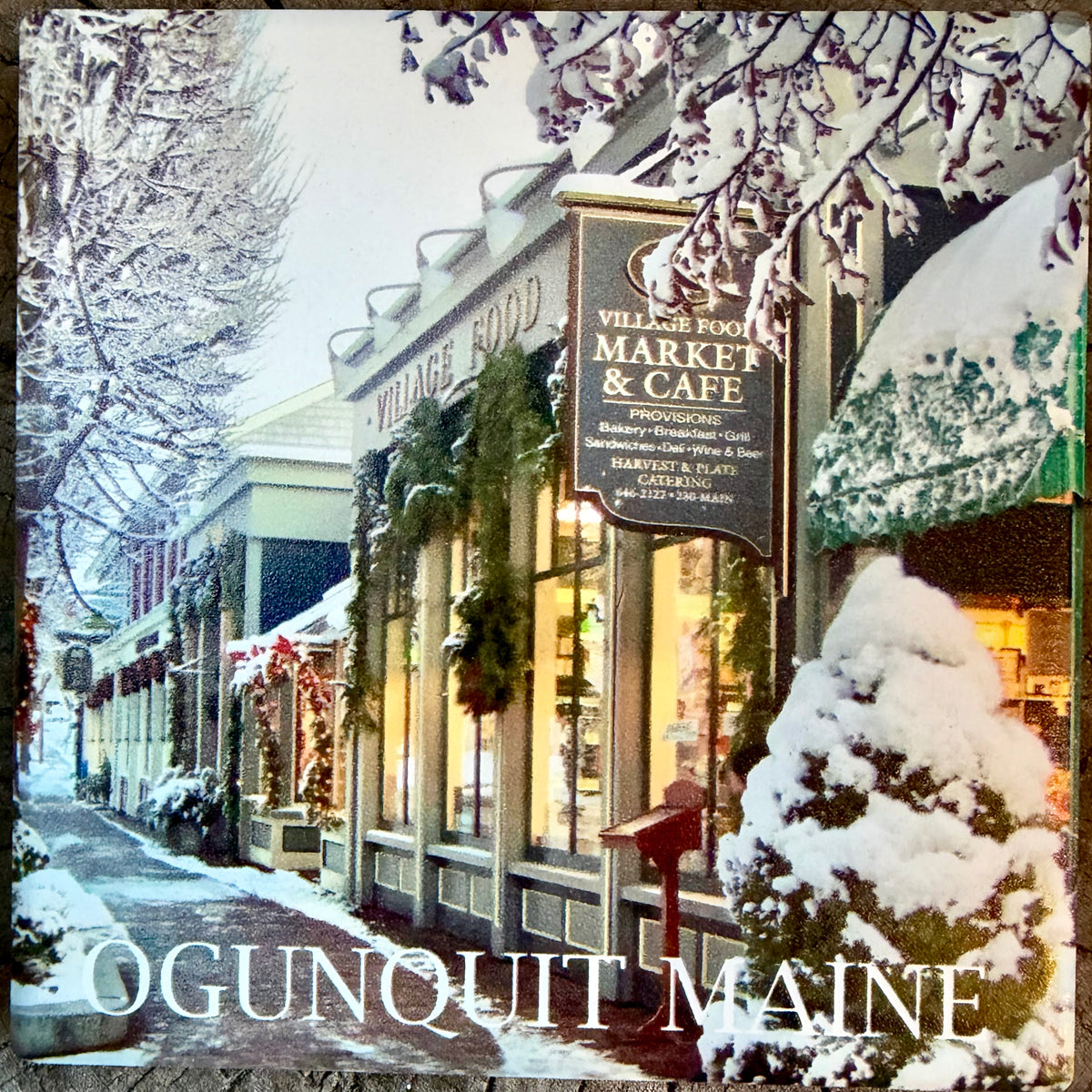 Holiday Village Food Market Ogunquit Ceramic Coaster