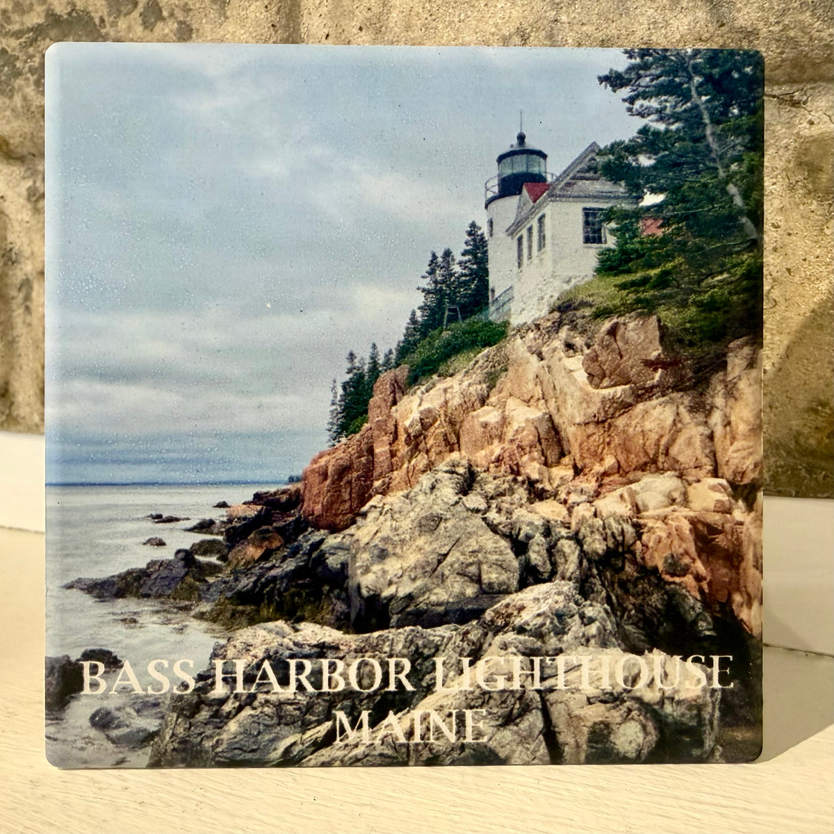 Bass Harbor Lighthouse Ceramic Coaster