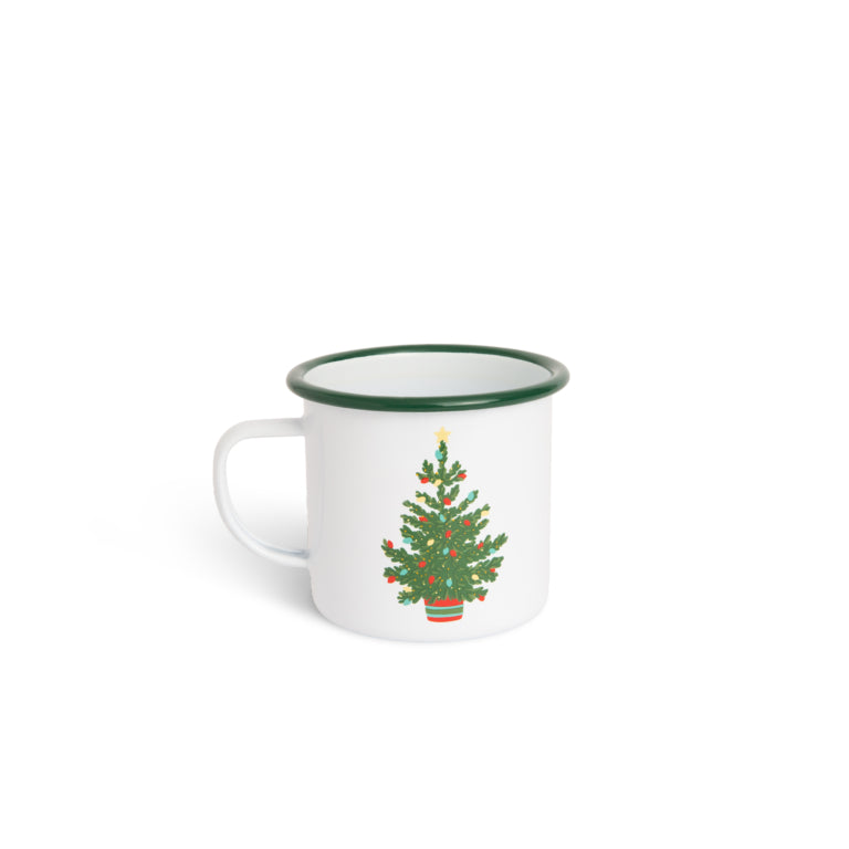 Christmas Tree Enamelware Mug