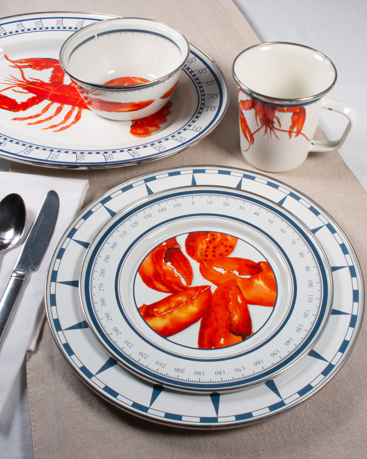 Lobster Enamelware Oval Platter