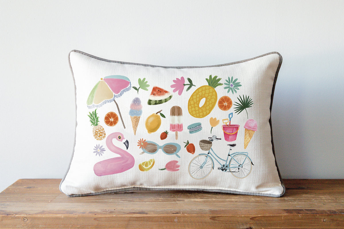 Summer Cluster Accent Pillow