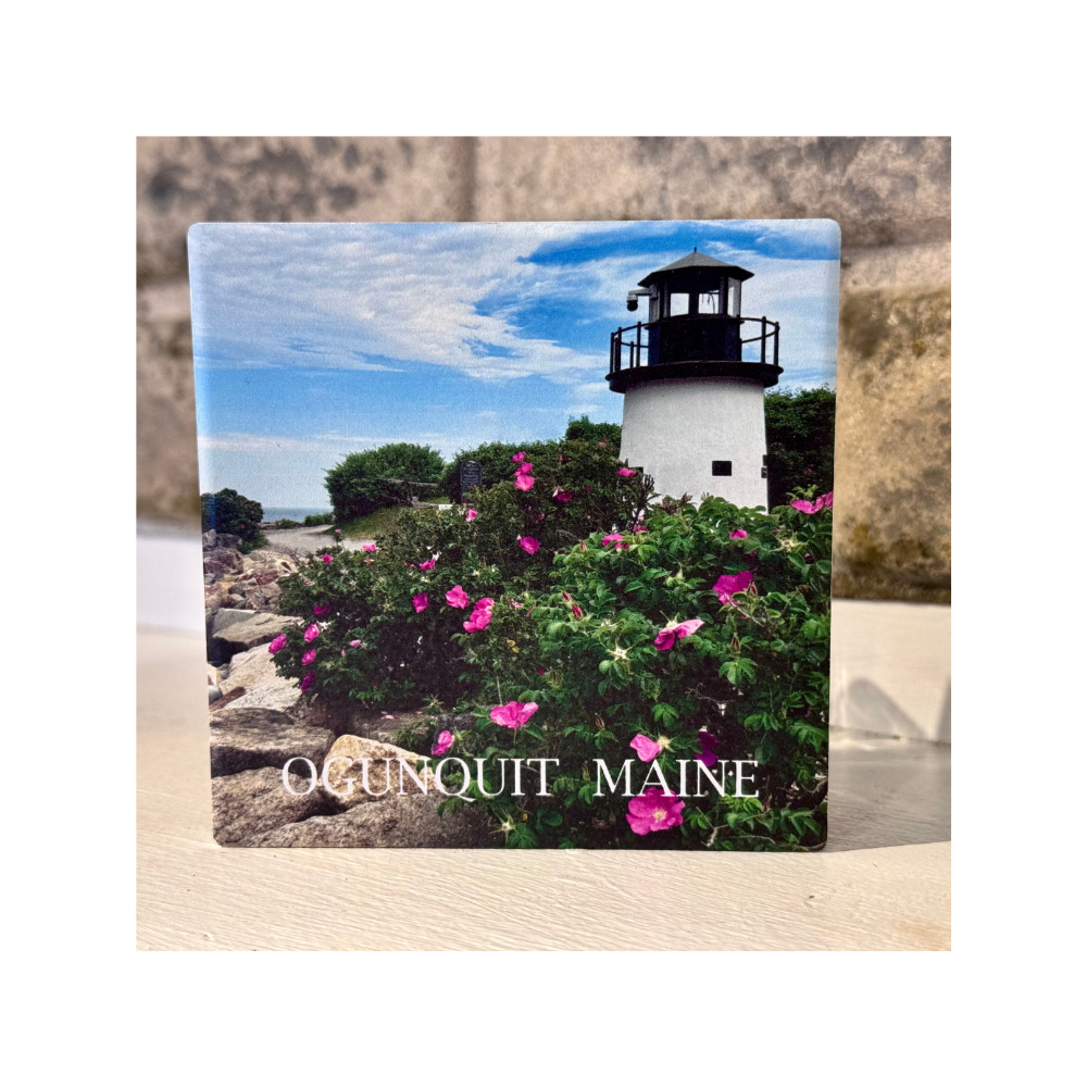 Marginal Way Lighthouse Ceramic Coaster