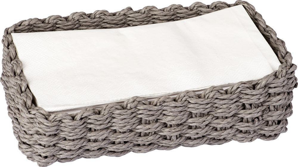 Gray Woven Paper Guest Towel Napkin Holder