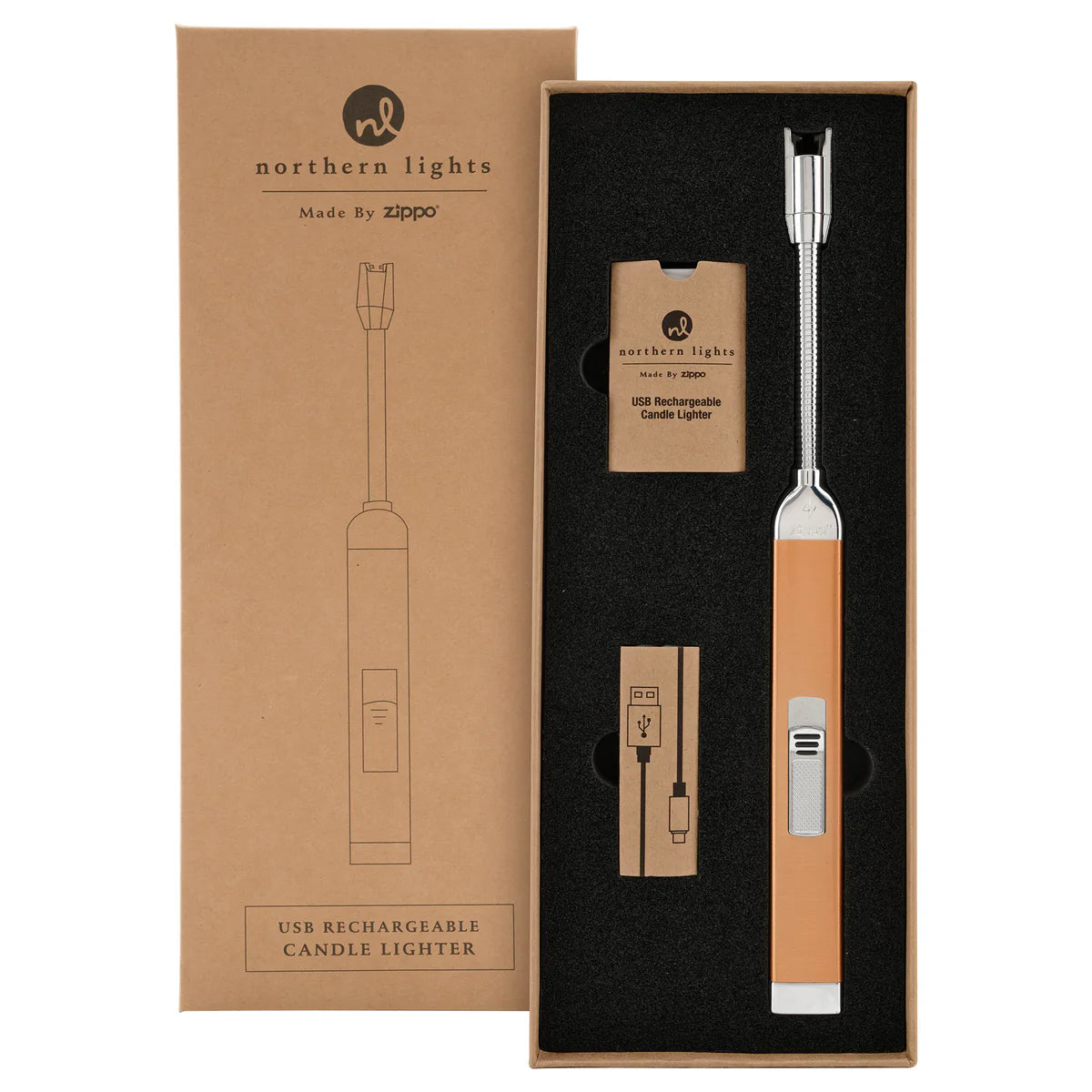 Rose Gold Zippo Rechargeable Candle Lighter