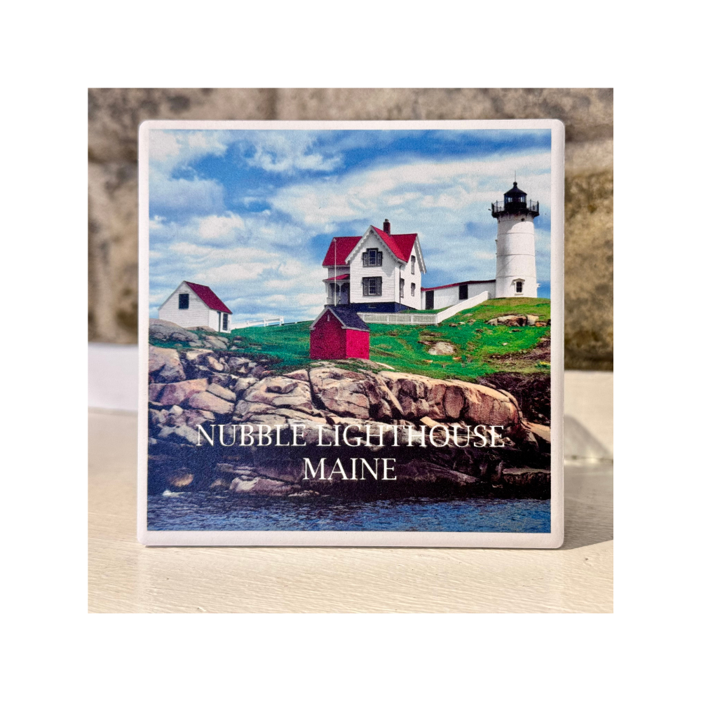 Nubble Lighthouse Ceramic Coaster