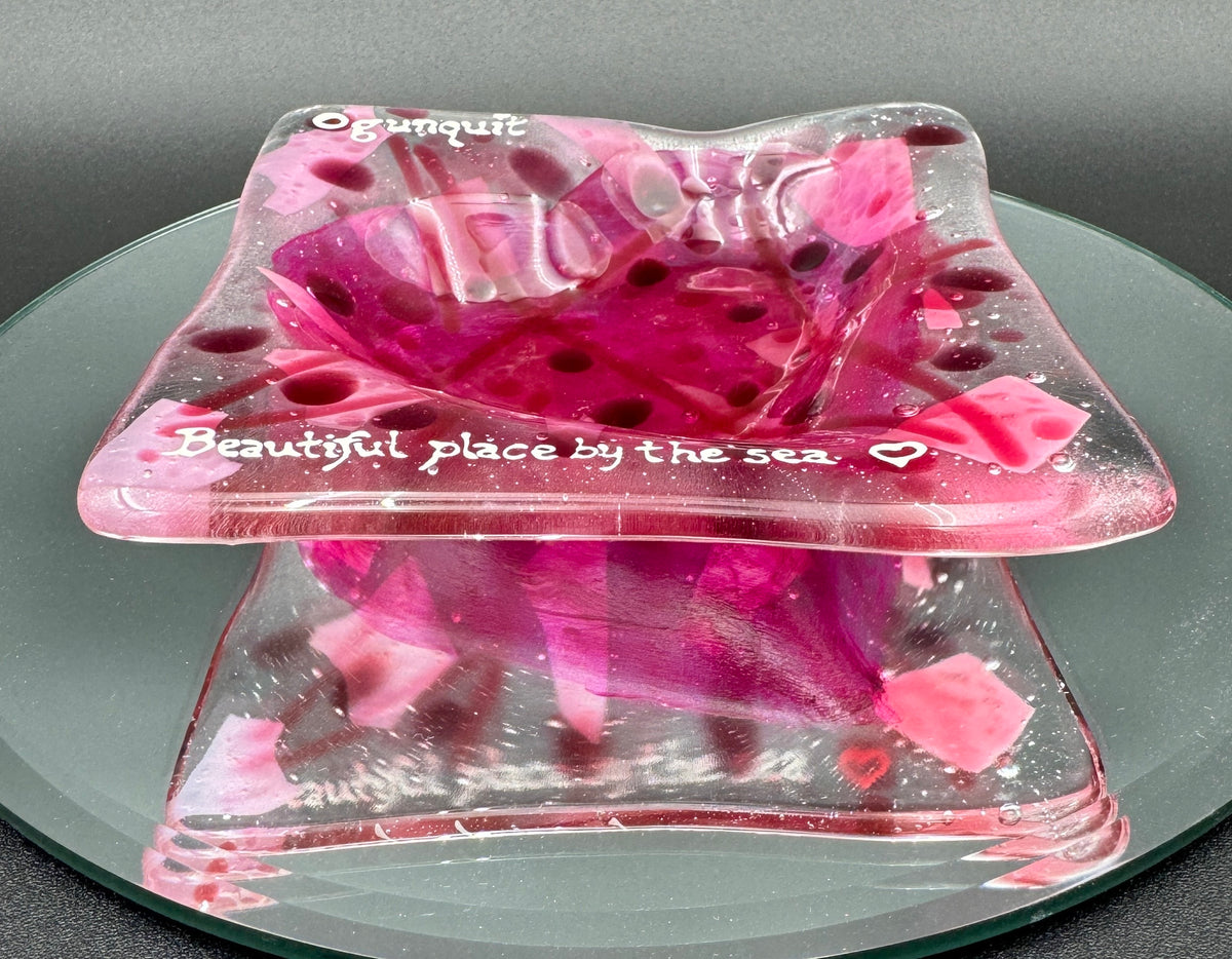 Ogunquit Beautiful Place By The Sea Pink Heart Trinket Dish