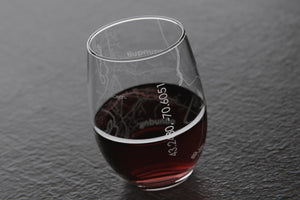 Ogunquit Map Stemless Wine Glass