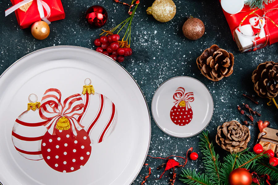 Ornament Enamelware Oval Platter