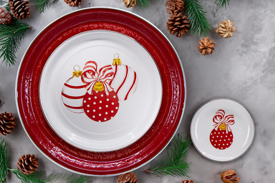 Ornament Enamelware Oval Platter