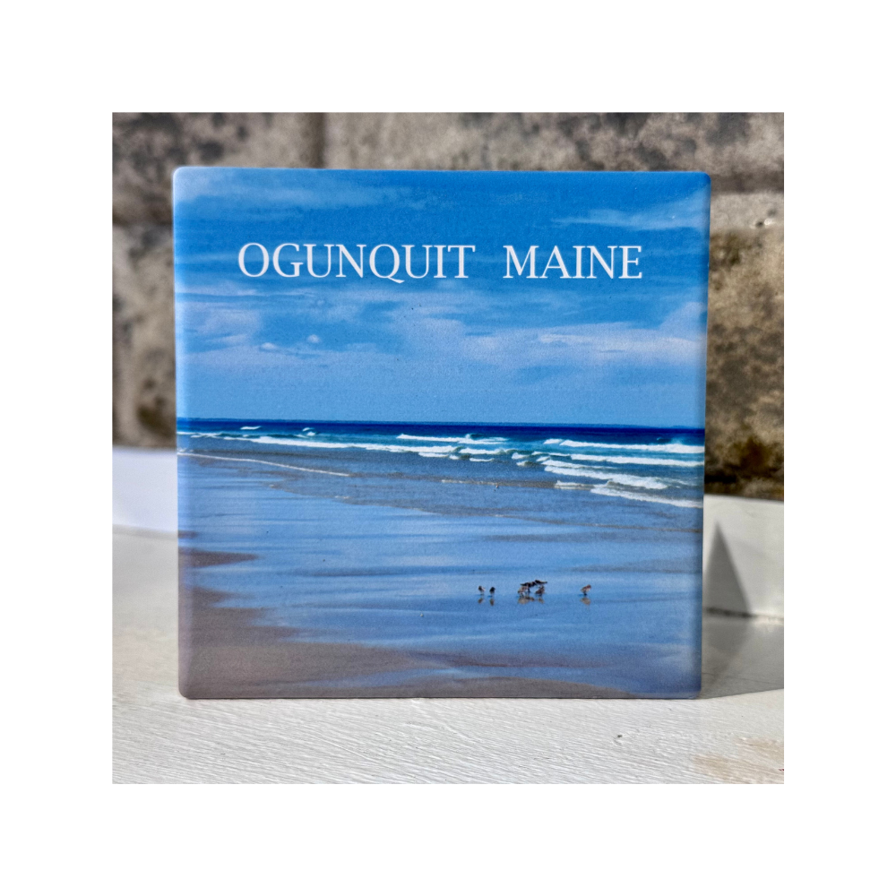 Ogunquit Beach Solitude Ceramic Coaster