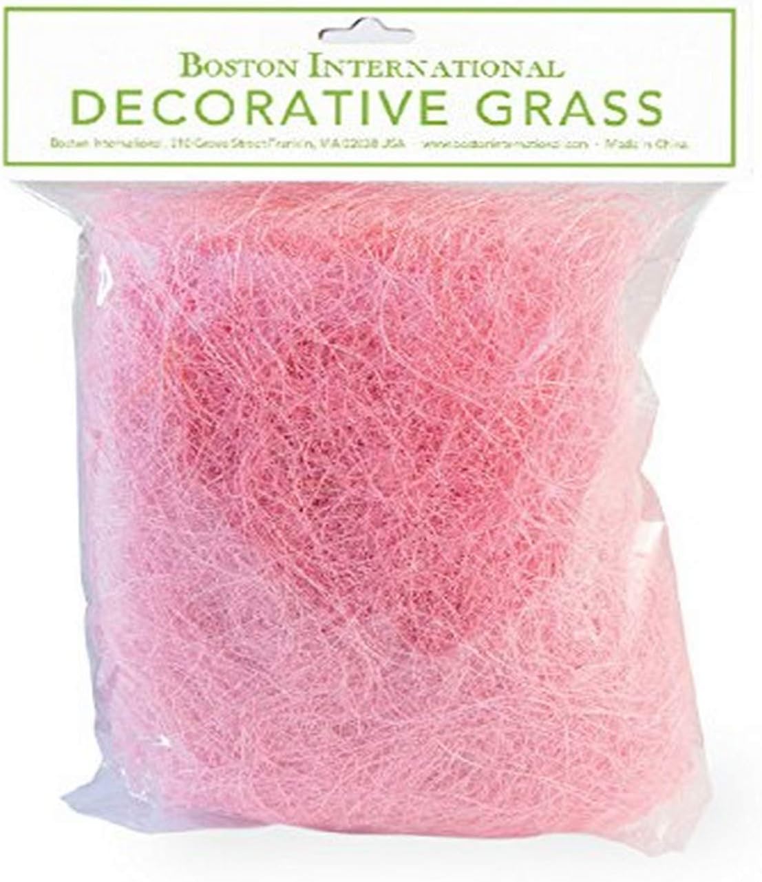 Pink Decorative Easter Basket Grass