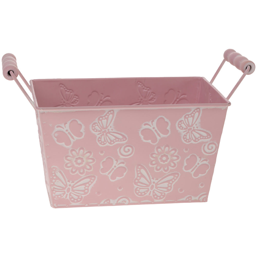 Pink Butterfly Rectangle Tin