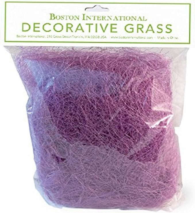 Purple Decorative Easter Basket Grass