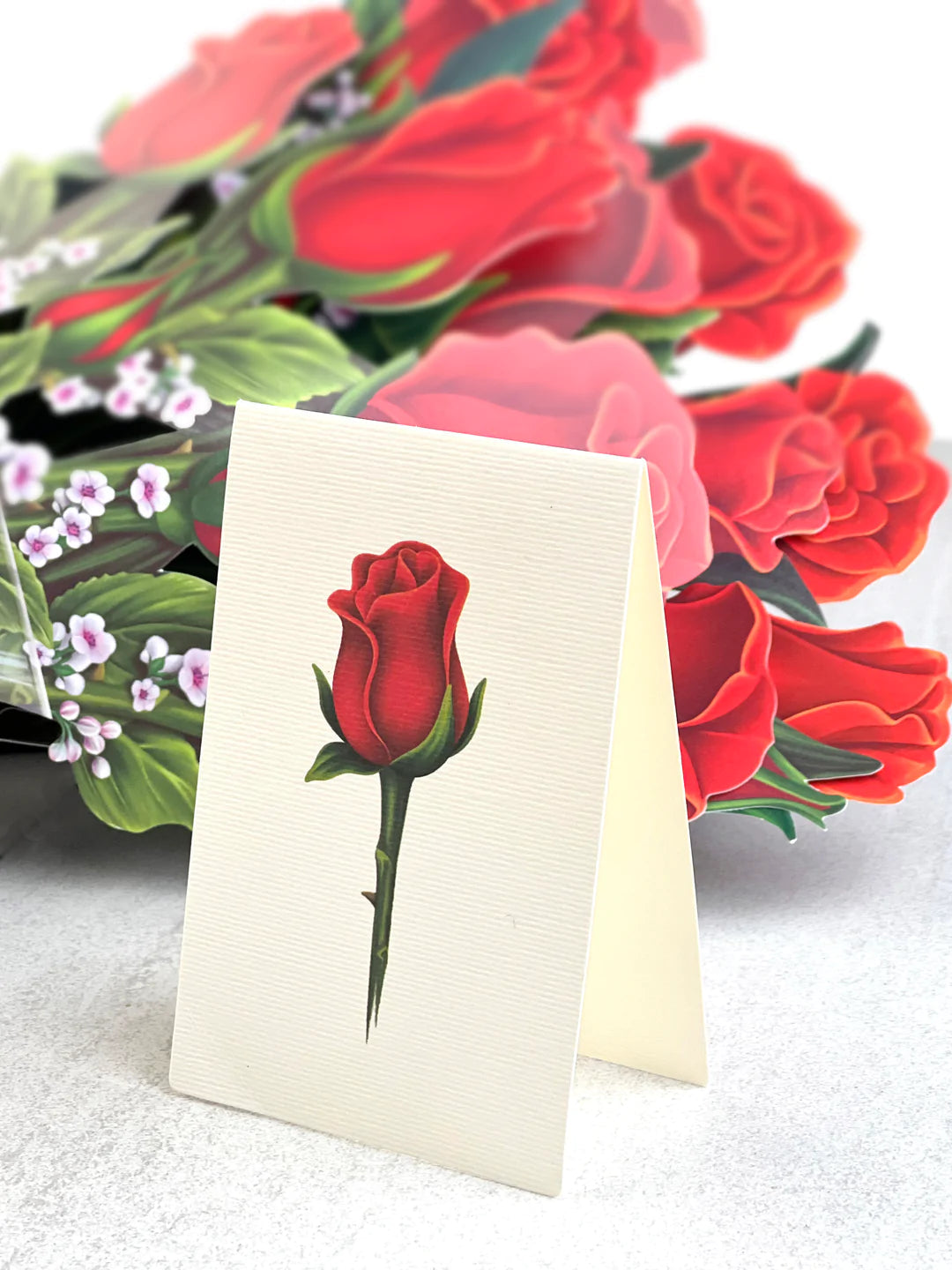 Red Roses Pop-Up Flower Bouquet Card