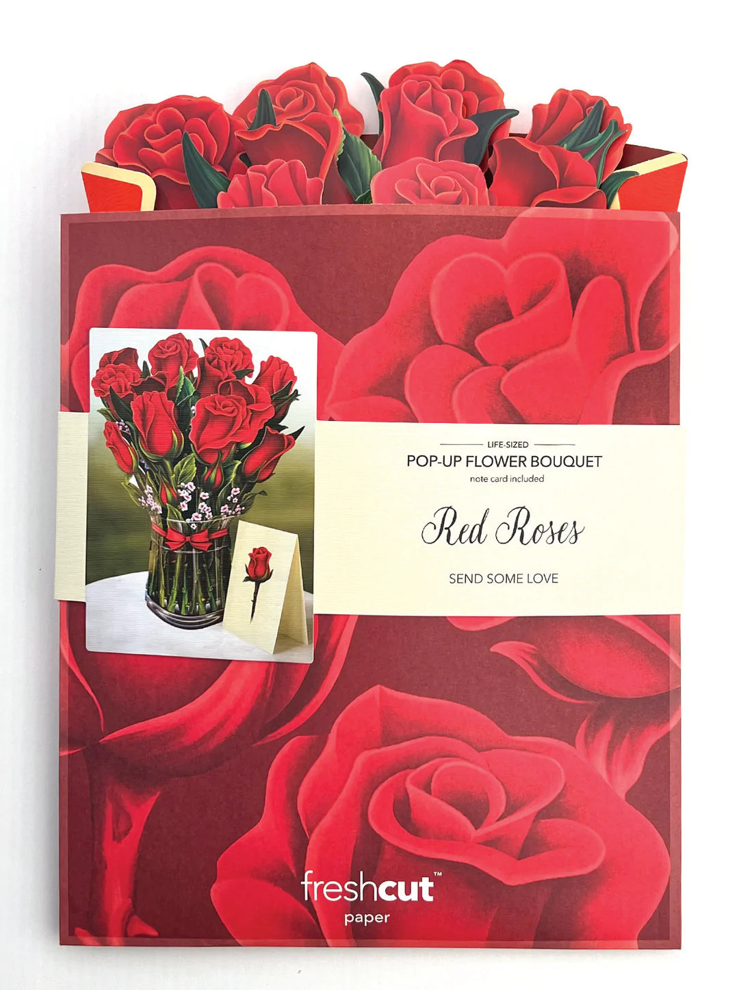 Red Roses Pop-Up Flower Bouquet Card