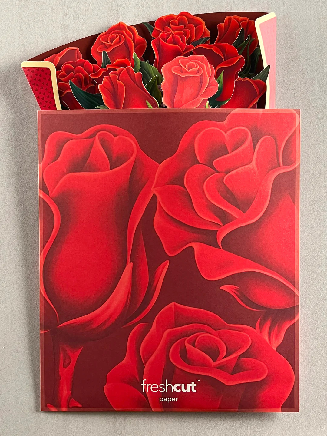 Red Roses Pop-Up Flower Bouquet Card